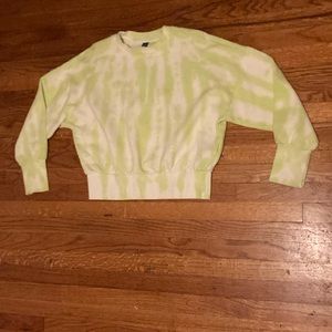 Neon Green and White Tie Dye Old Navy sweatshirt. Medium Relaxed Fit